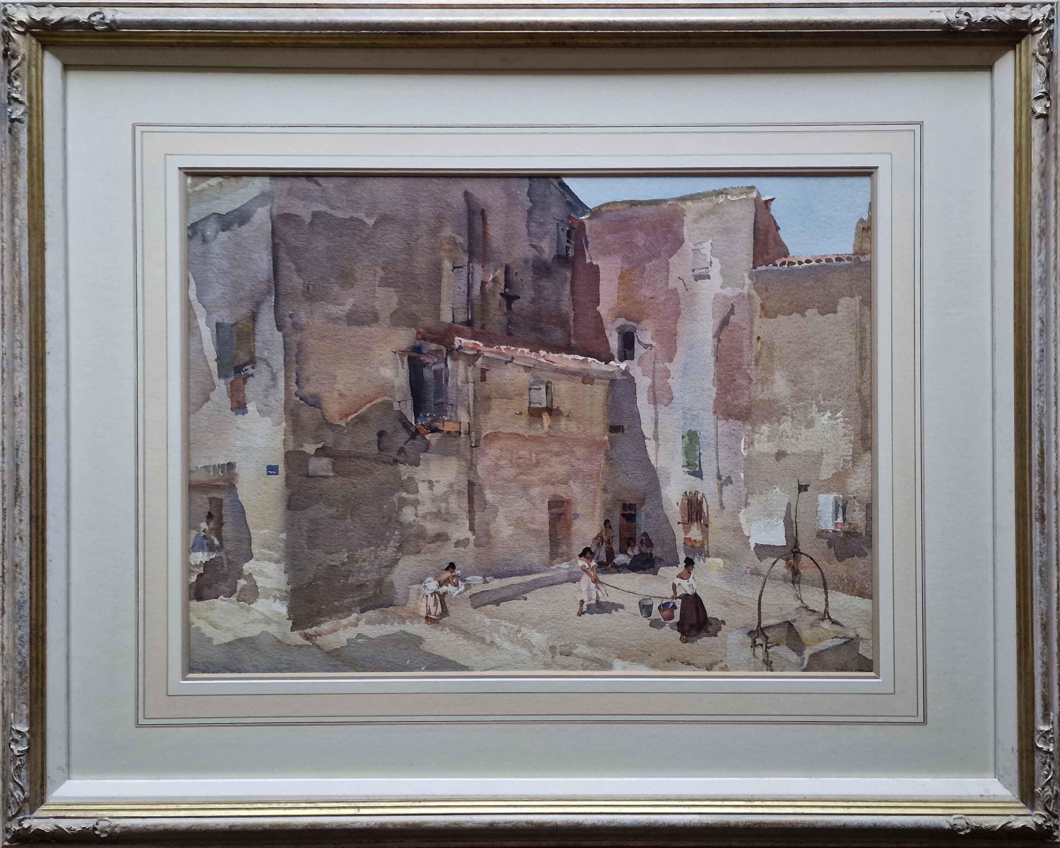 sir william russell flint paintings, Sunlit square, Languedoc