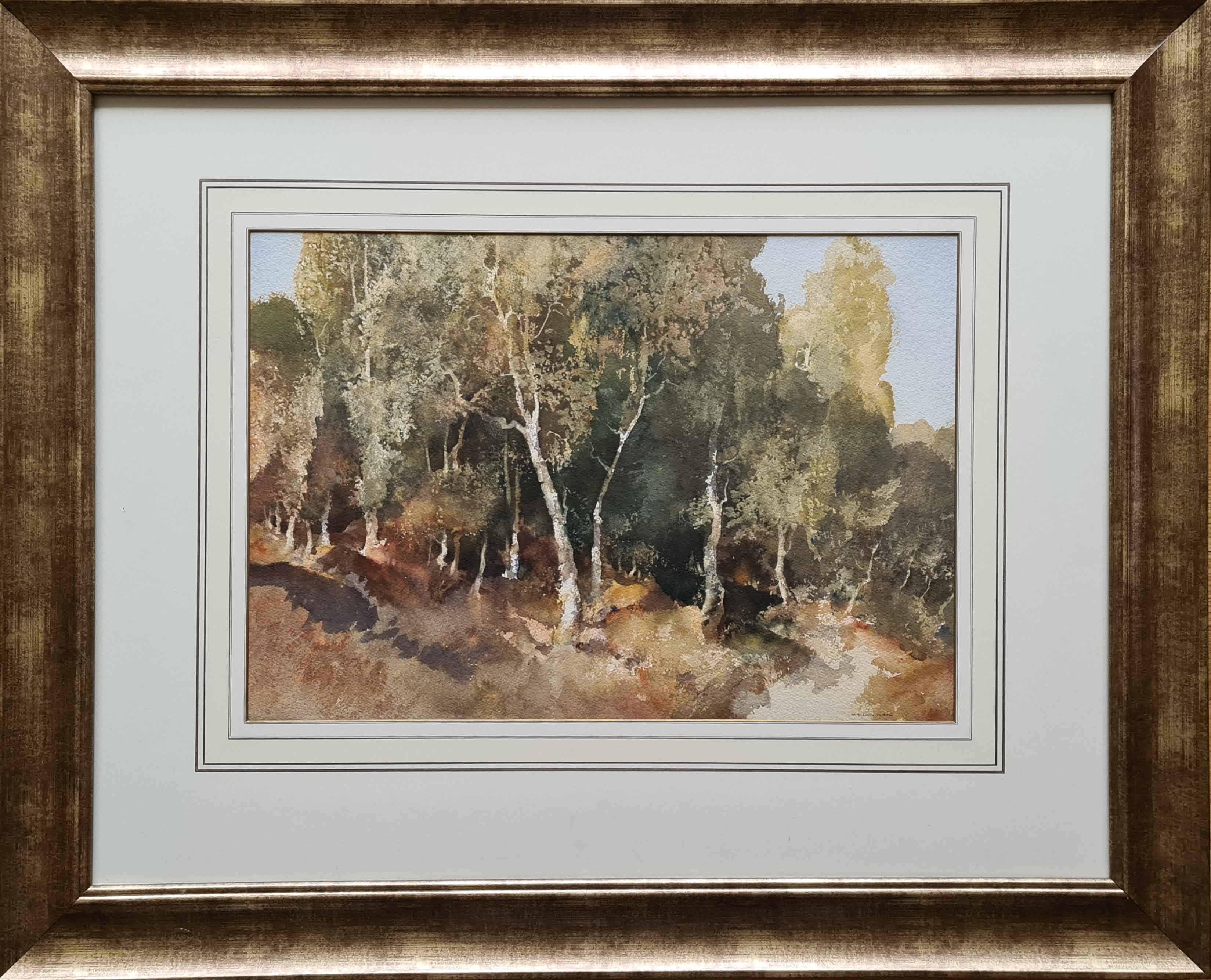 original watercolour Woodland, Surrey