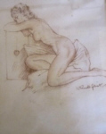 sir william russell flint original nude drawing