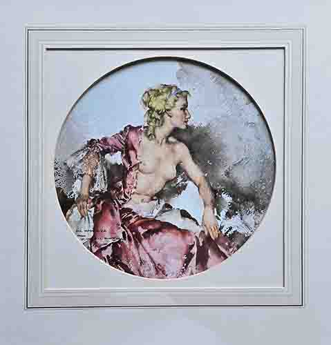 sir russell flint, Ray as madame du Barry, print russell flint, Ray as madame du Barry, print