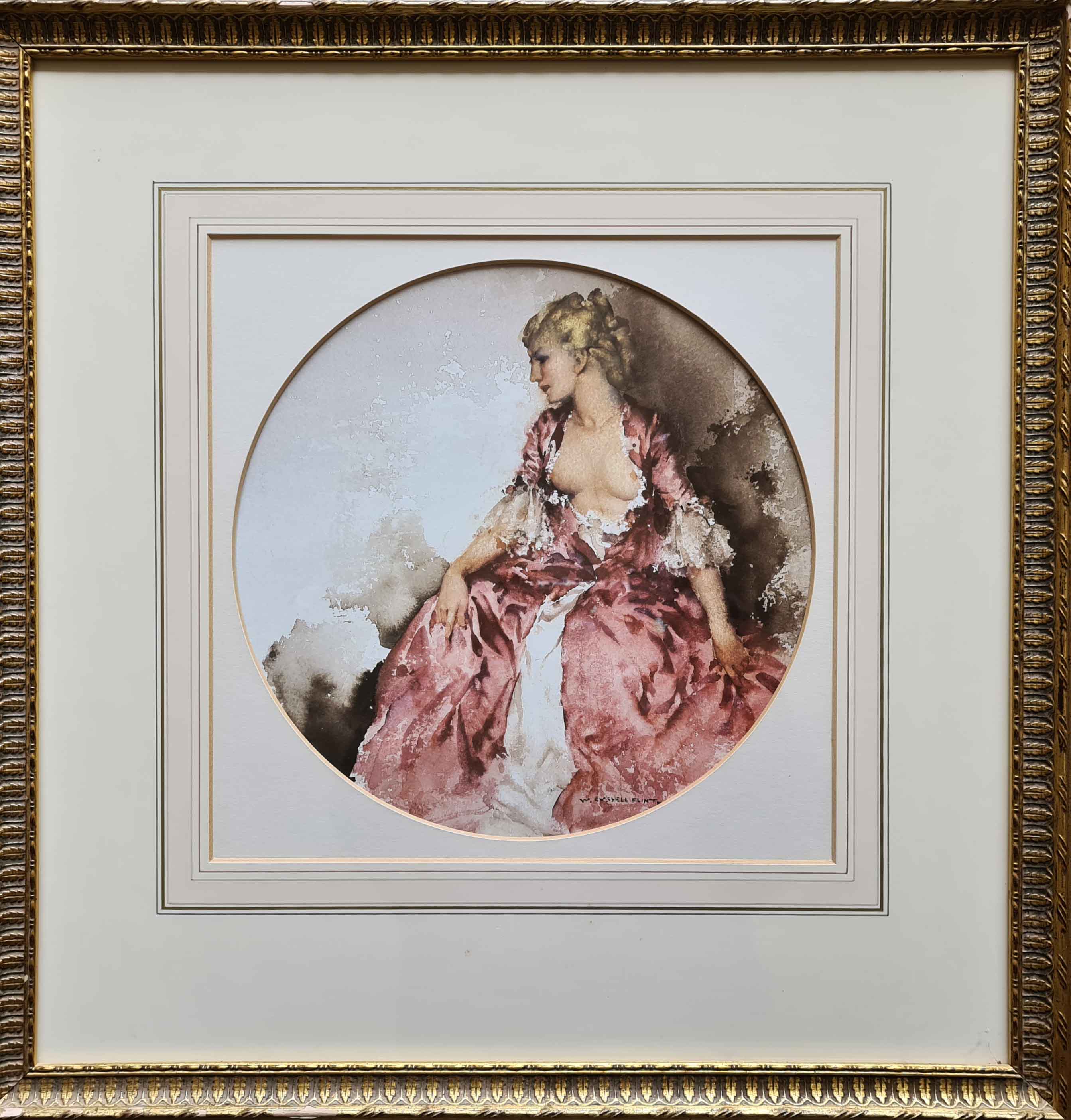 russell flint ray as mlle Pompadour, print russell flint ray as mlle Pompadour, print