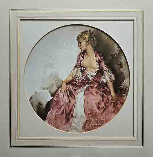 russell flint Ray as Madame Pompadour, print russell flint, Ray as Madame Pompadour, print