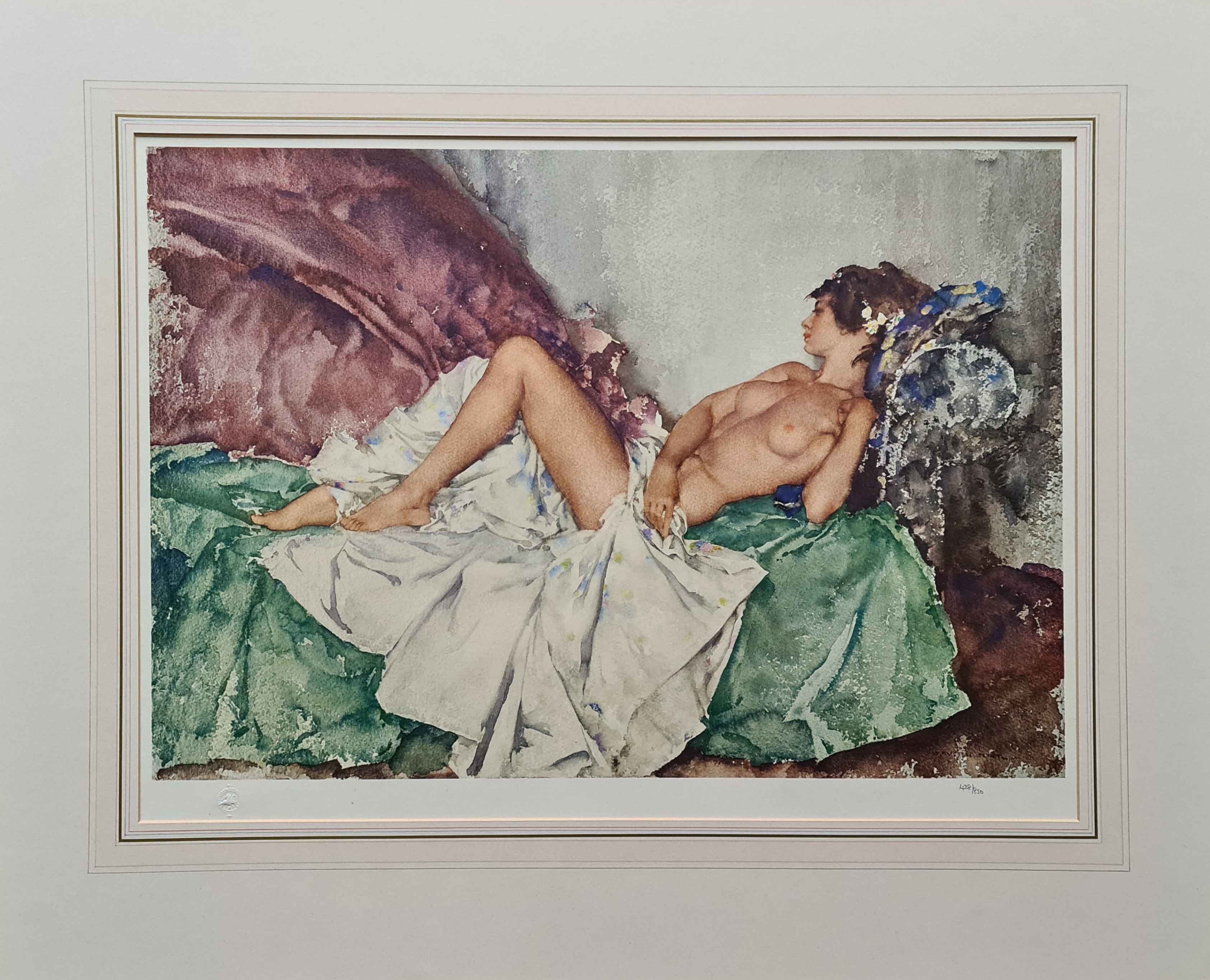 russell flint reclining nude III print