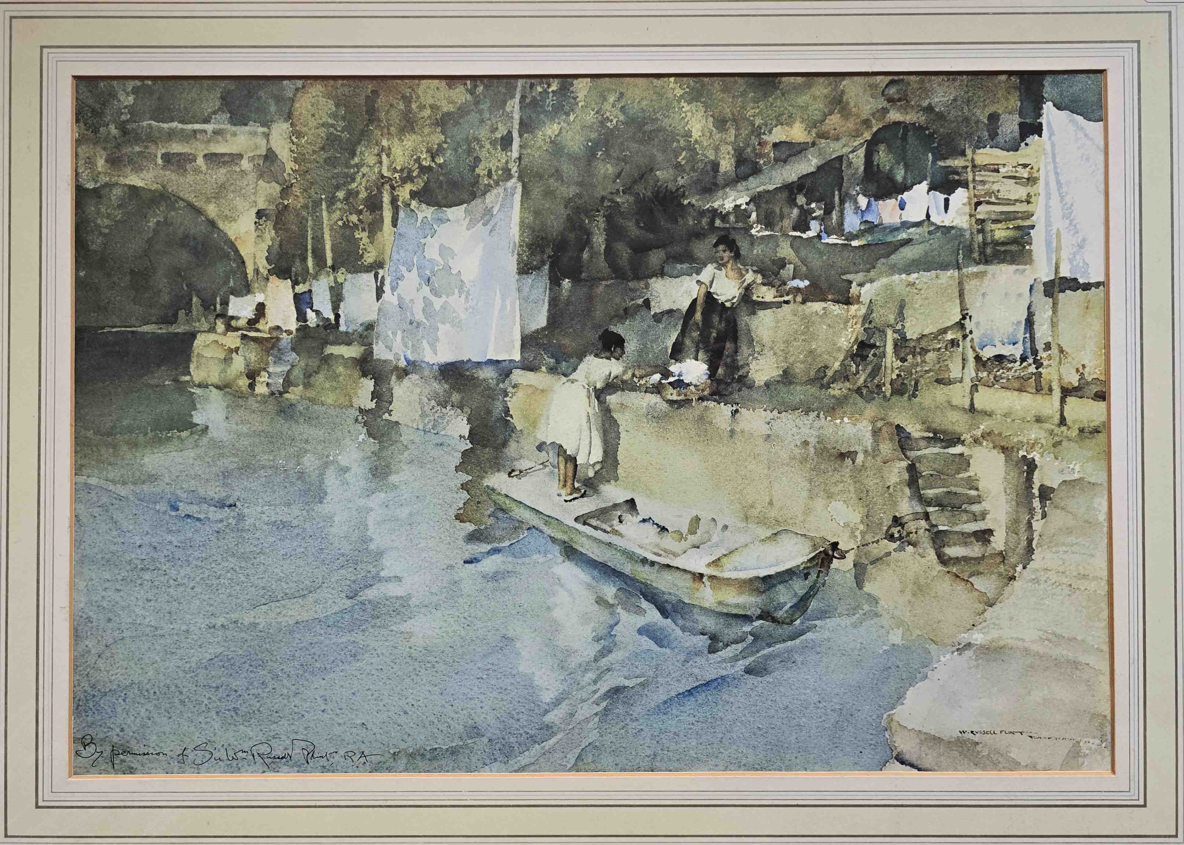 russell flint riverside washing, laverdac, print