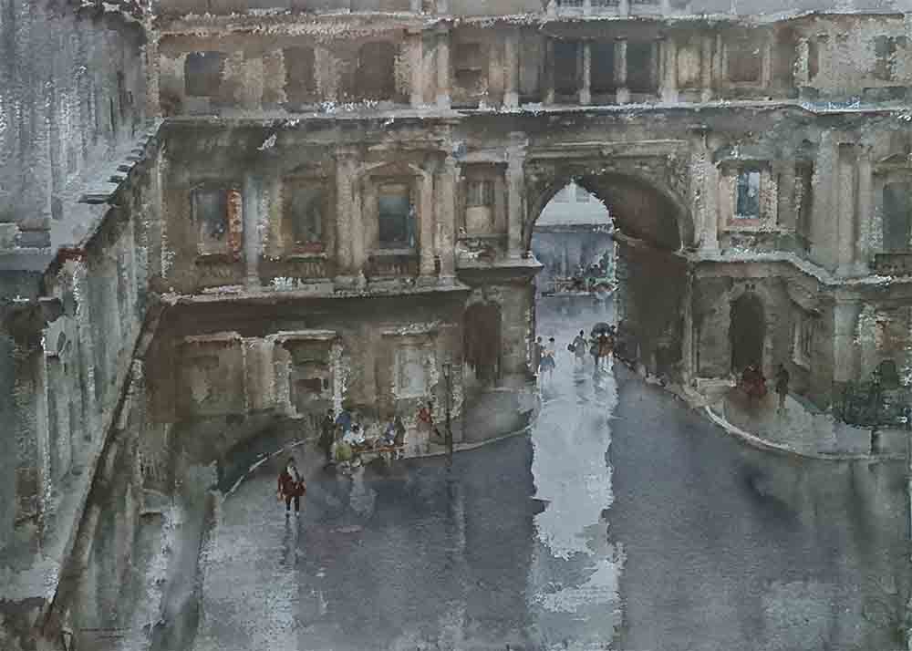 sir russell flint, the Royal Academy Courtyard, print sir russell flint, the Royal Academy Courtyard, limited, edition, print
