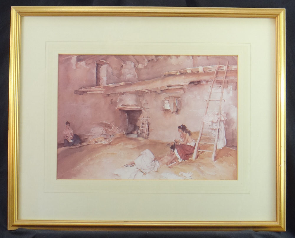 sir william russell flint, scrap of newspaper, framed print