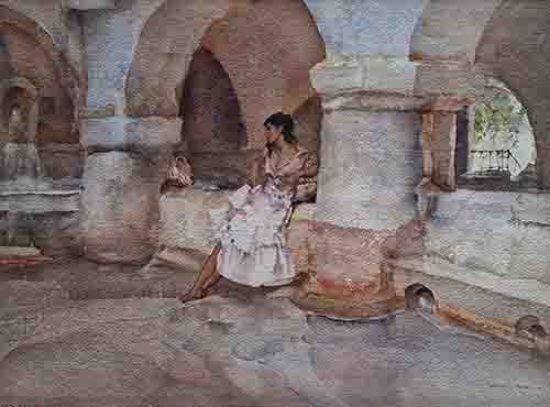 russell flint, sicilian rendezvous, print sir russell flint, sicilian rendezvous, print
