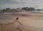 russell flint signed print  Anne-Marie by the Loire