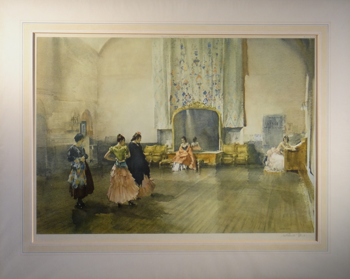 russell flint, signed, limited edition, print, argument on the ballet