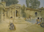 russell flint, signed print  an awkward encounter