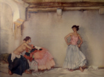 russell flint, signed print  casilda's white petticoat, print