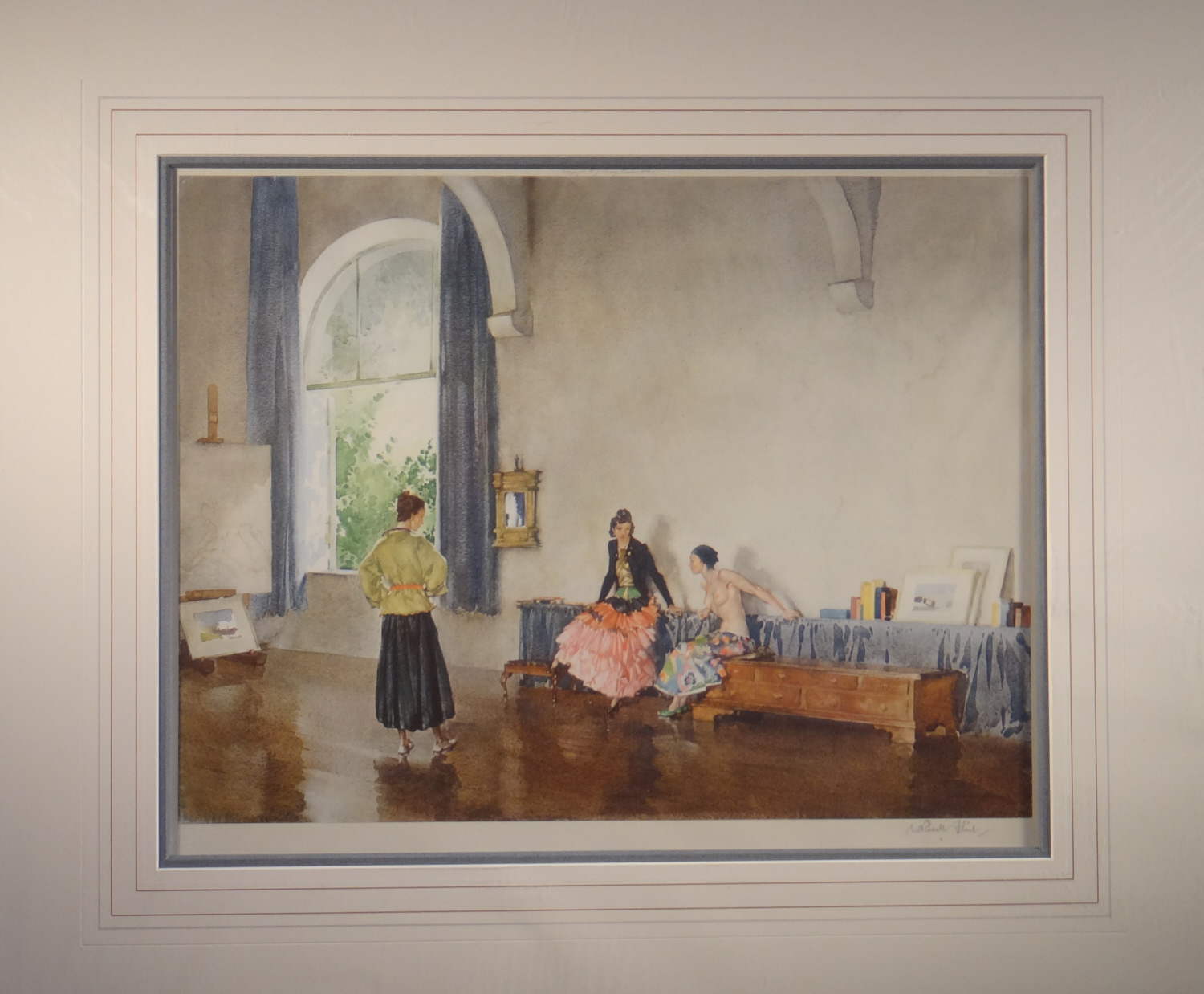 russell flint, signed, limited edition, print, conversation piece