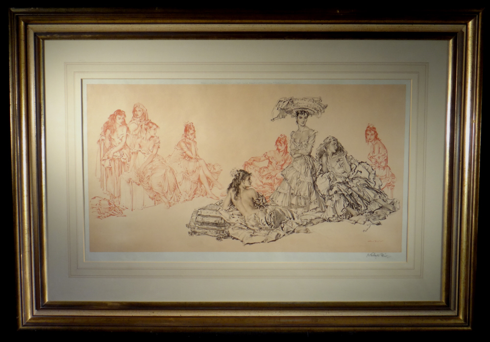 signed limited edition print, Studies of Cecilia, sir william russell flint signed limited edition print, studies of Cecilia, sir william russell flint
