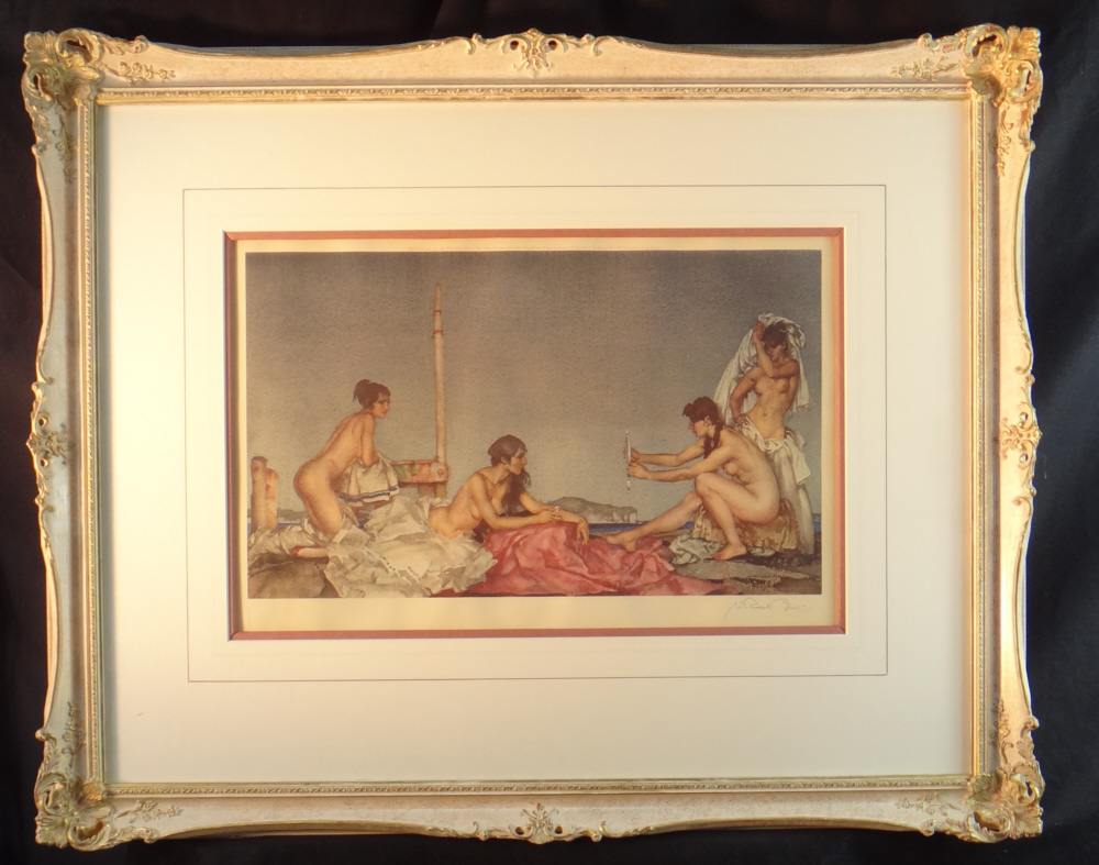 russell flint silver mirror print framed