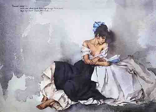 sir russell flint, Sonnet XXIV, print russell flint, Sonnet XXIV, print