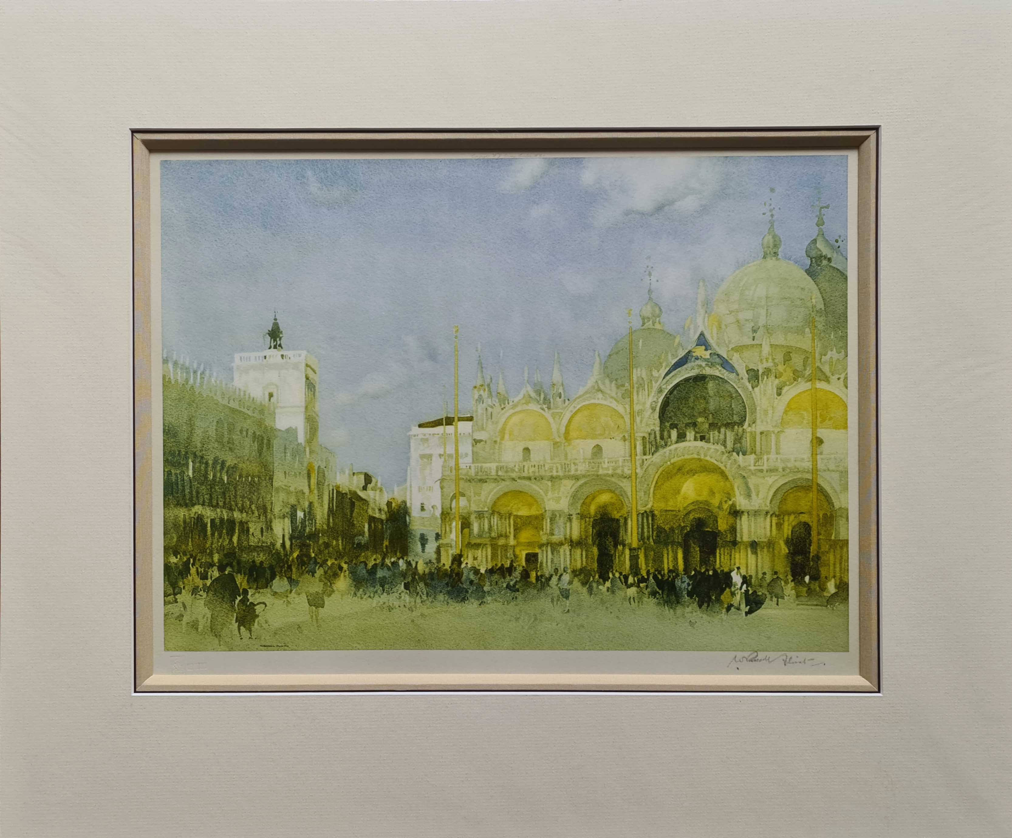 russell flint, st. marks, Venice, print, framed russell flint, st. marks, Venice, print, framed