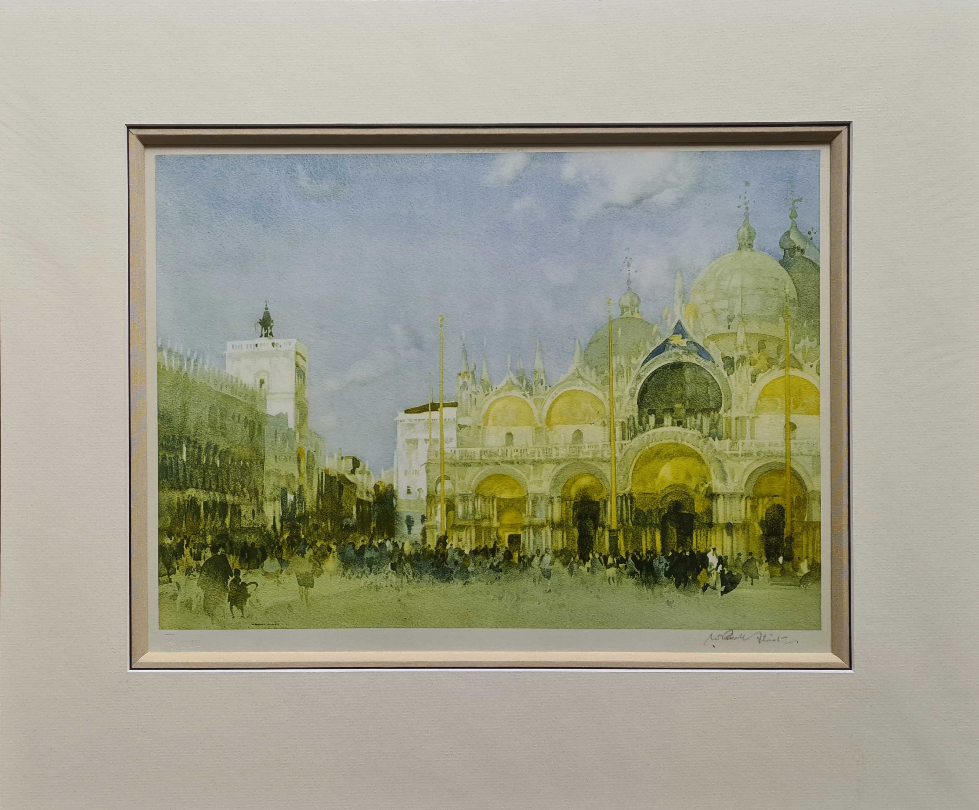 russell flint, st. marks, Venice, print, framed