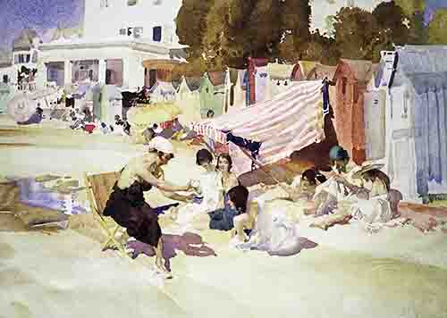 sir russell flint, The Ice Drink, Concarneau, print russell flint, The Ice Drink, Concarneau, limited, print