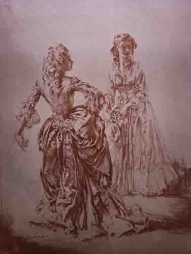 russell flint, Theroigne and Lucille, limited, print russell flint, Theroigne and Lucille, limited, print