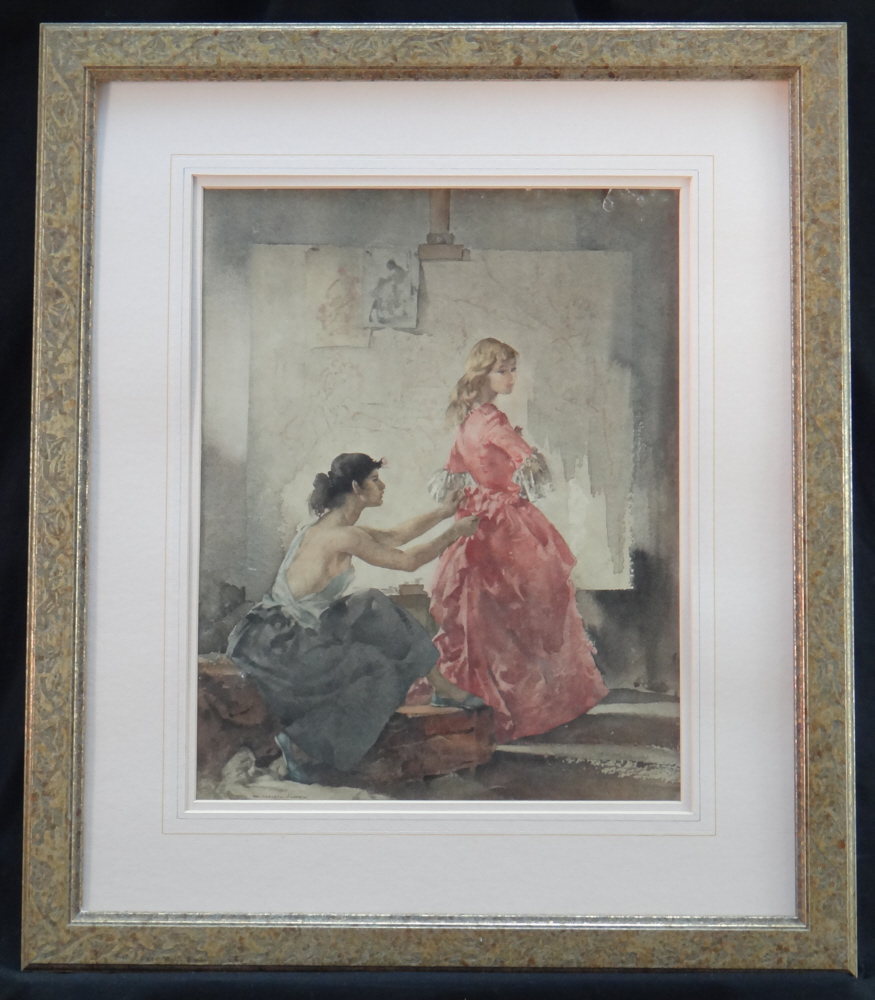 sir william russell flint, two models, framed print