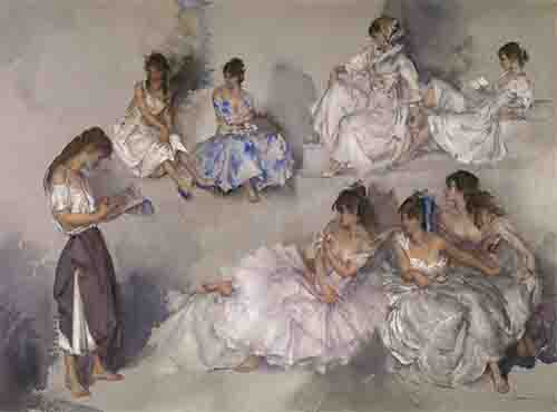 sir russell flint, Variations VI, limited edition print russell flint, Variations VI, limited edition print