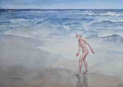 sir william russell flint waves signed limited edition print