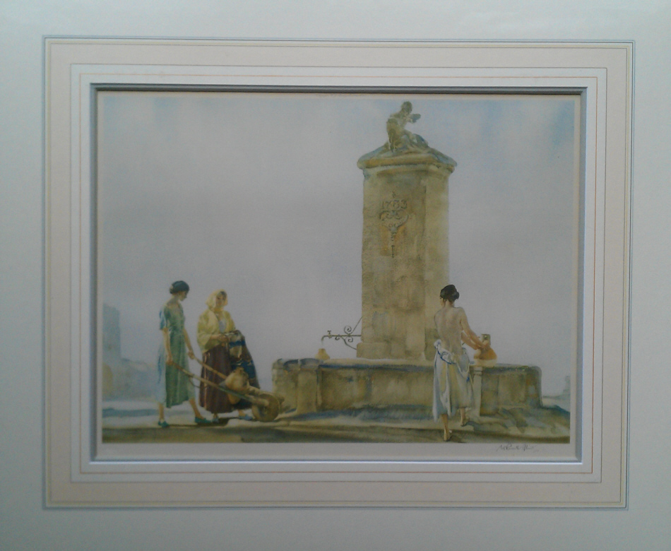 russell flint, signed limited edition, The Whispering Well, print russell flint, The Whispering Well, print